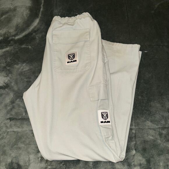 Vintage Gray Dodge Ram Cargo Utility Pants Men's Size 37/38 x 32 Streetwear - Picture 1 of 9